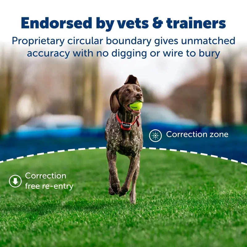 PetSafe Stay & Play Wireless Pet Fence for Stubborn Dogs Adjustable, Portable, No Digging Required, Covers 3/4 Acre, Rechargeable Collar