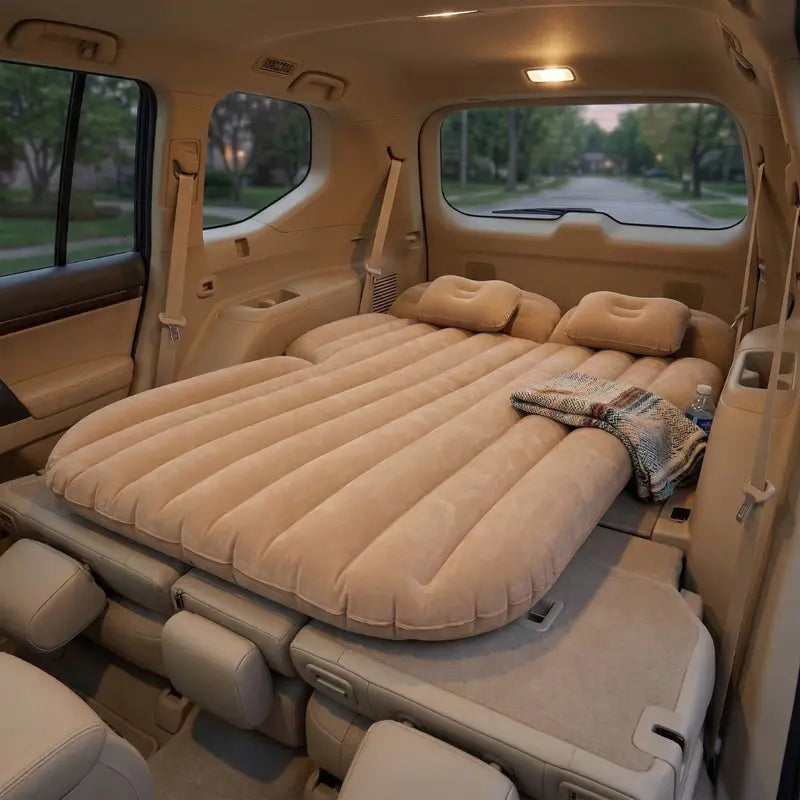Compact Inflatable SUV Mattress — 69″ x 51″ x 5.9″, Comes with Pump & Pillows