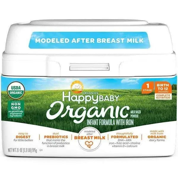 Happy Baby Organic Milk-Based Formula with Iron, Stage 1, 21 oz Pack