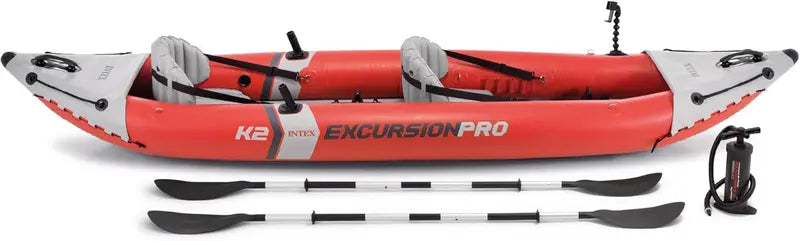 Excursion Pro Inflatable Kayak Bundle Includes Pump, Carry Bag & Accessories for Calm Water Adventures