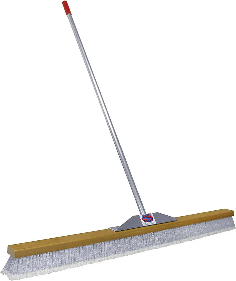 Super Sweeper 48-Inch Gray Flagged Broom Welded Frame, Textured Bristles for Indoor Hard-Surface Cleaning