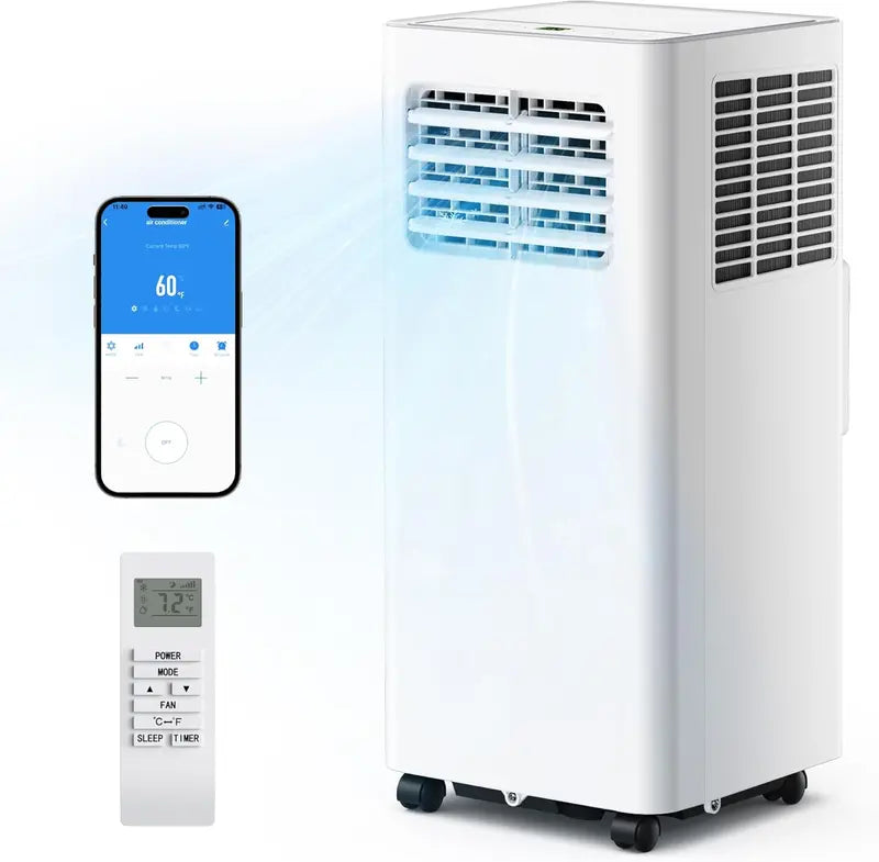 EUHOMY 8000 BTU Portable Air Conditioner Quiet 3-Mode Operation (Cool/Dry/Fan) for Bedrooms and Apartments up to 350 Sq. Ft.