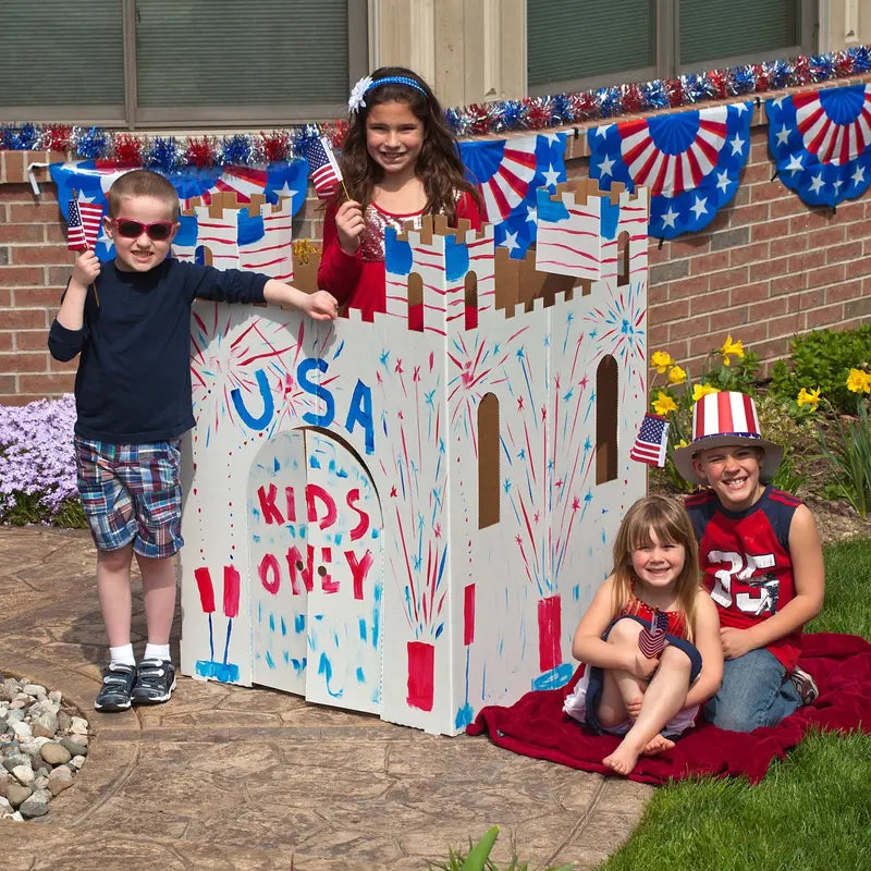 Easy Playhouse Castle Cardboard Playhouse for Indoor and Outdoor Use, Children Age 3+