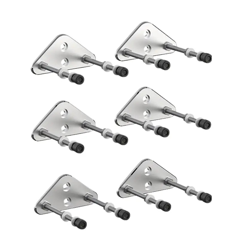 6-Pack Space-Saving Aluminum Skateboard Wall Mounts for Display and Storage