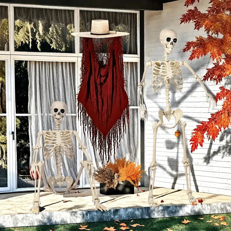 Life-Size Outdoor Halloween Skeleton 5.5-Foot Freestanding Yard Decoration