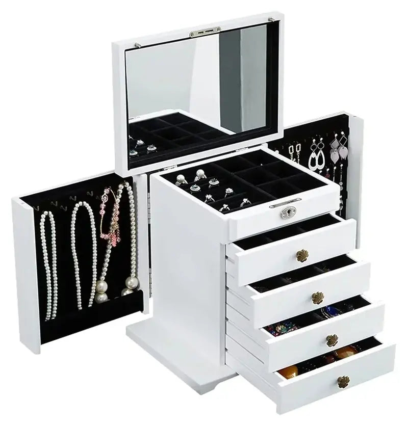 5-Tier Large-Capacity Jewelry Organizer Stackable, Multi-Compartment Storage Box