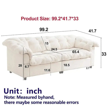Chenille Deep-Seat Cloud Sofa — Plush Upholstered Comfort Sofa with Extra-Soft Backrest and Seat Cushions