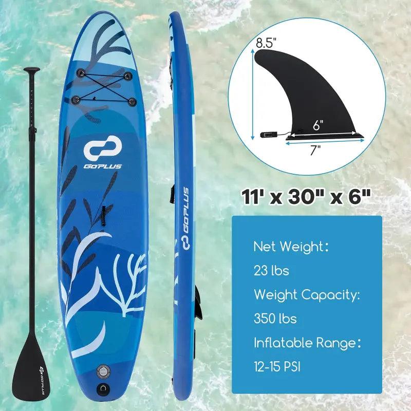 11-Foot Inflatable Stand-Up Paddle Board  All-in-One SUP with Complete Accessory Kit