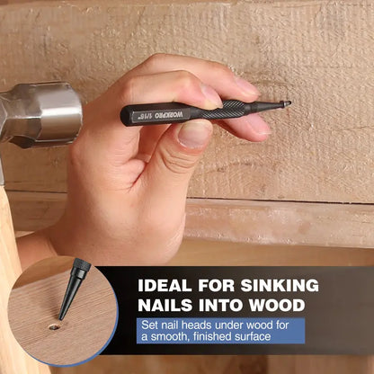 WORKPRO 4-Piece Precision Punch Set — Includes Nail and Center Punches in Common Sizes