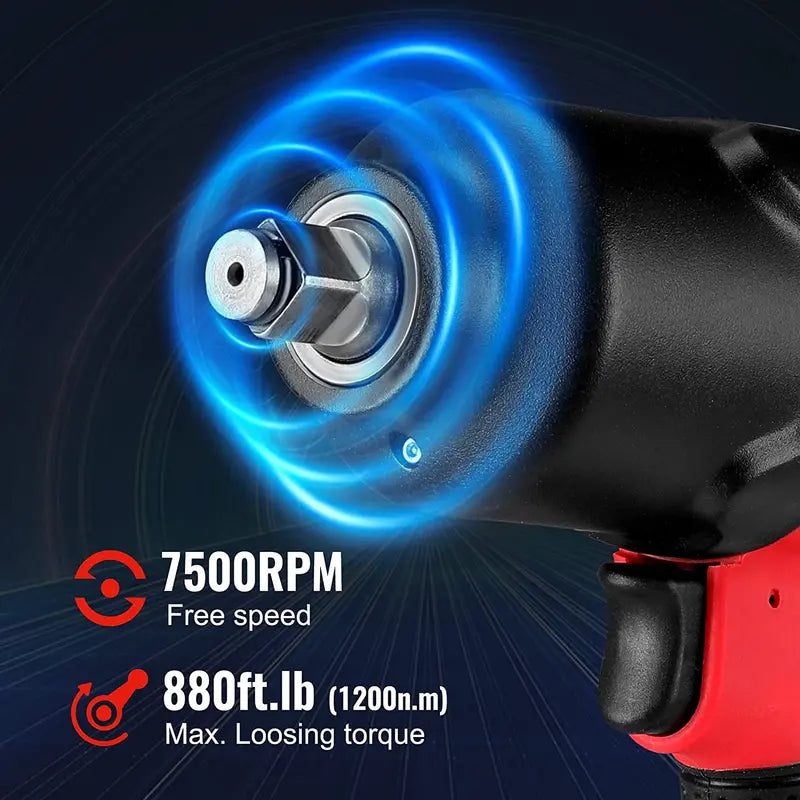 WORKPRO 1/2″ Air Impact Wrench for Automotive Tire Changes & Mechanical Repairs