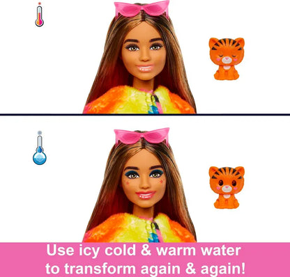 Barbie Cutie Reveal Jungle Series Fashion Doll with Tiger Plush Costume, Mini Pet & Accessories