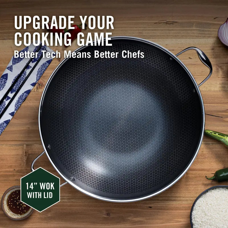 HexClad Hybrid Cookware Set  Dishwasher-Safe Nonstick Pans Compatible with All Stovetops