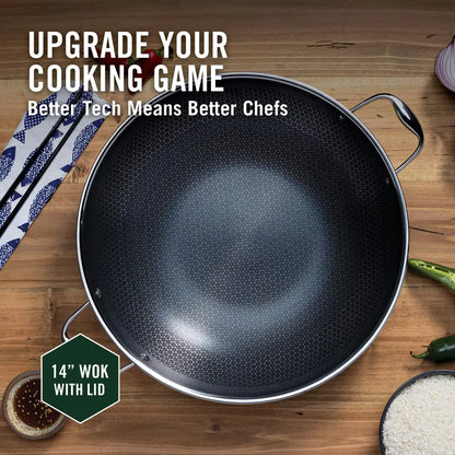 HexClad Hybrid Cookware Set  Dishwasher-Safe Nonstick Pans Compatible with All Stovetops