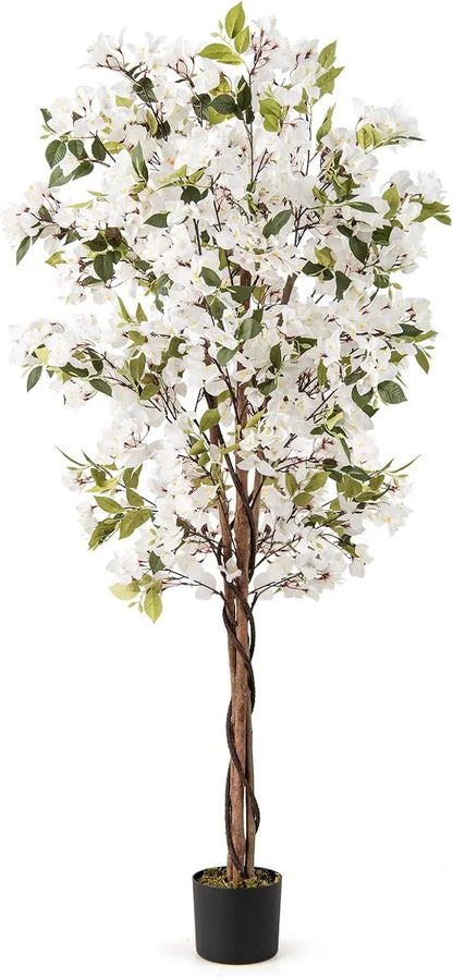 6-Foot Bougainvillea Artificial Tree  Lifelike Indoor or Patio Plant Decor