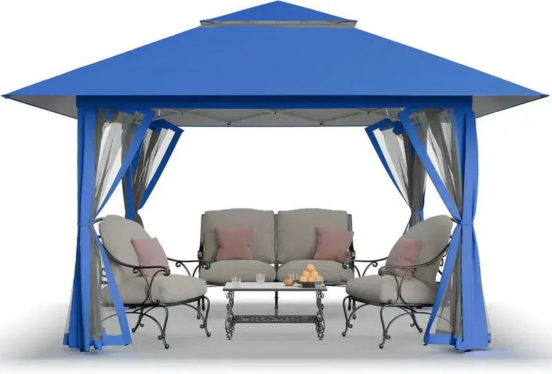 CROWN SHADES 13×13 ft Pop-Up Gazebo  Instant-Setup Outdoor Canopy Tent, Clearance Model