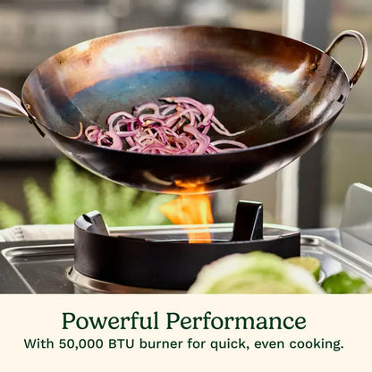 Cuisinart Heavy-Duty Outdoor Wok Setup  High-Output Propane Burner, Prep Surface & Wok Kit