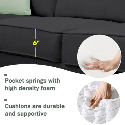 Versatile Reversible Sectional Sofa with Ottoman - Flexible Combination Module