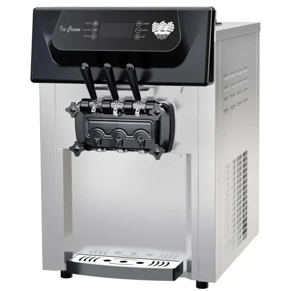 2200W Triple-Flavor Soft Serve Machine  5.37.4 Gal/Hr Output, LCD Touchscreen, Auto-Clean