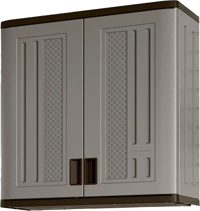 Platinum-Gold Resin Wall-Mount Garage Cabinet  4-Cubic-Foot Single-Tier Storage with Space-Saving Design