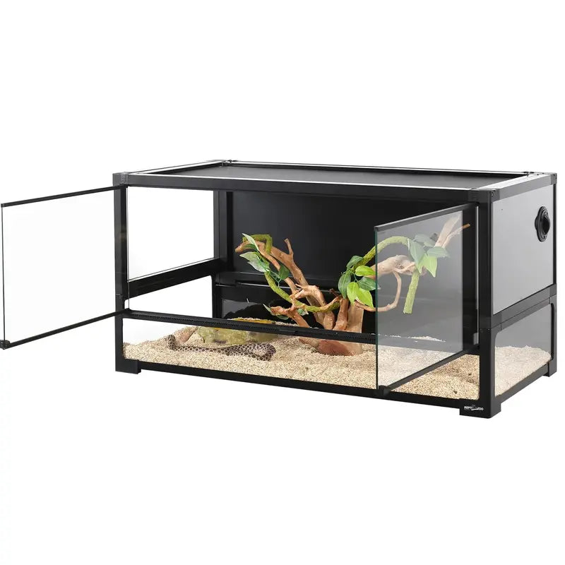 REPTI ZOO 40-Gallon Glass Terrarium  Tempered Front Panel, Foldable Frame, Ideal for Snakes &amp; Lizards (2026)