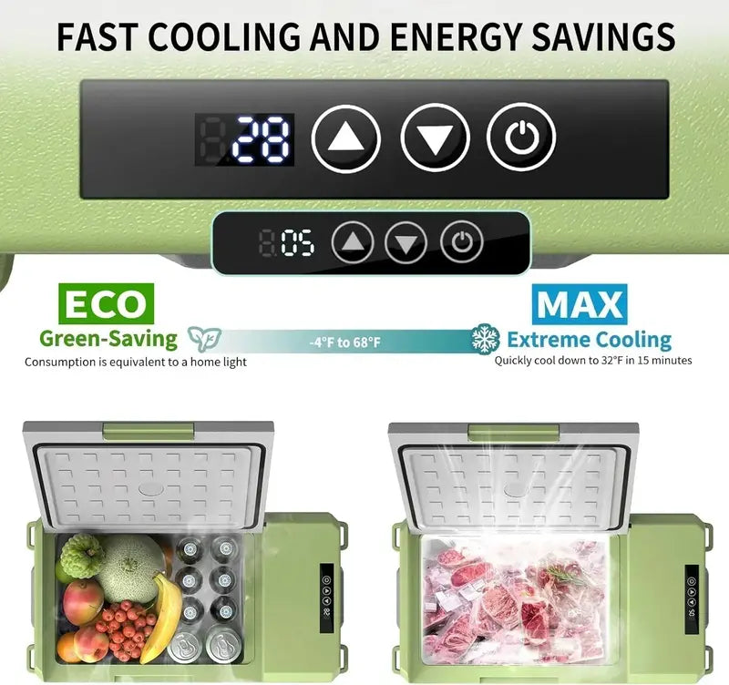 17-Quart 12V Portable Compressor Fridge  Adjustable Temperature Car Cooler (-4°F to 68°F)