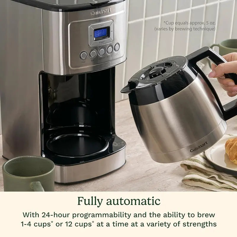 Cuisinart PerfecTemp 12-Cup Coffee Machine  Programmable Thermal Carafe, Brew Strength Control & Pause Feature
