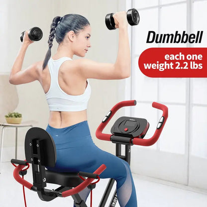Pooboo X819 Foldable Magnetic Exercise Bike  8-Resistance Levels, LCD Display, 350 lb Weight Capacity