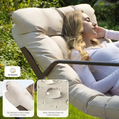 Extra-Large Outdoor Rocking Recliner  450 lb Capacity, Weather-Resistant Cushions