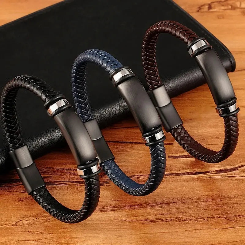 Contemporary Men’s Leather Wrap Bracelet