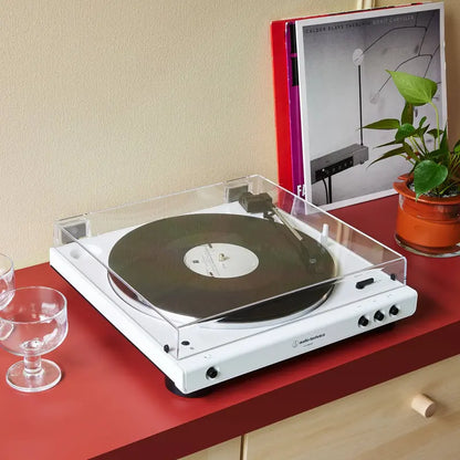 Audio-Technica AT-LP60XBT Wireless Bluetooth Turntable  White Wood Finish