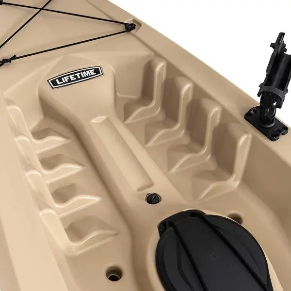 Tamarack Angler 100 Fishing Kayak  10-Foot UV-Resistant HDPE Model with Paddles, Adjustable Seat & Rod Holders (Tan)