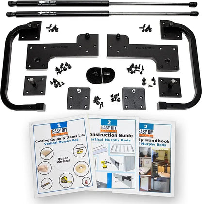 DIY Queen Murphy Bed Hardware Kit  Space-Saving Wall-Mounted Lift System with Pull-Down Mechanism (Made in CA)