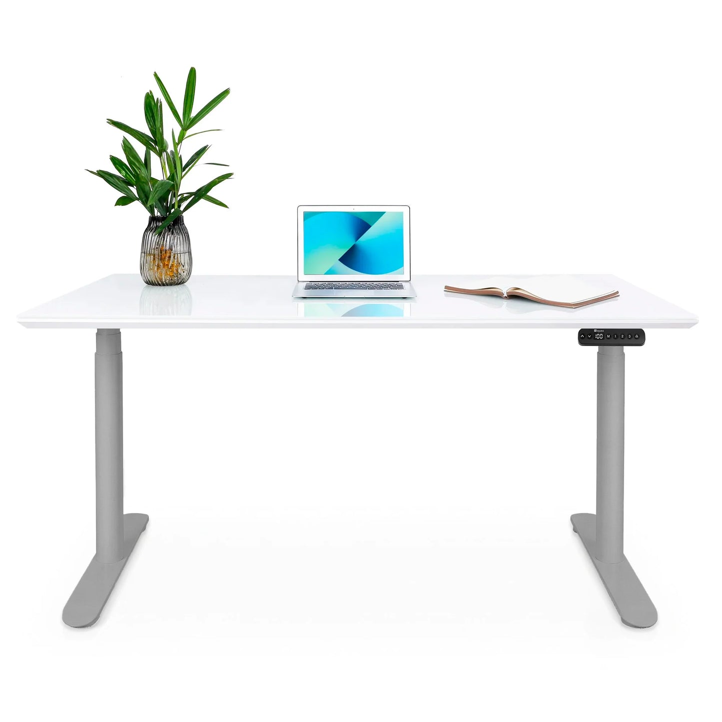 Bureau assis debout avec plateau en verre - DYNAMIC EXECUTIVE