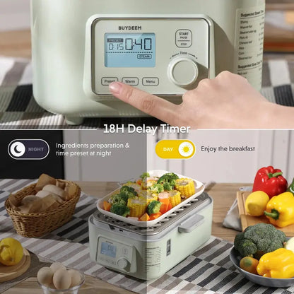 BUYDEEM 5-Quart Digital Electric Food Steamer  Multi-Layer Healthy Cooking Appliance