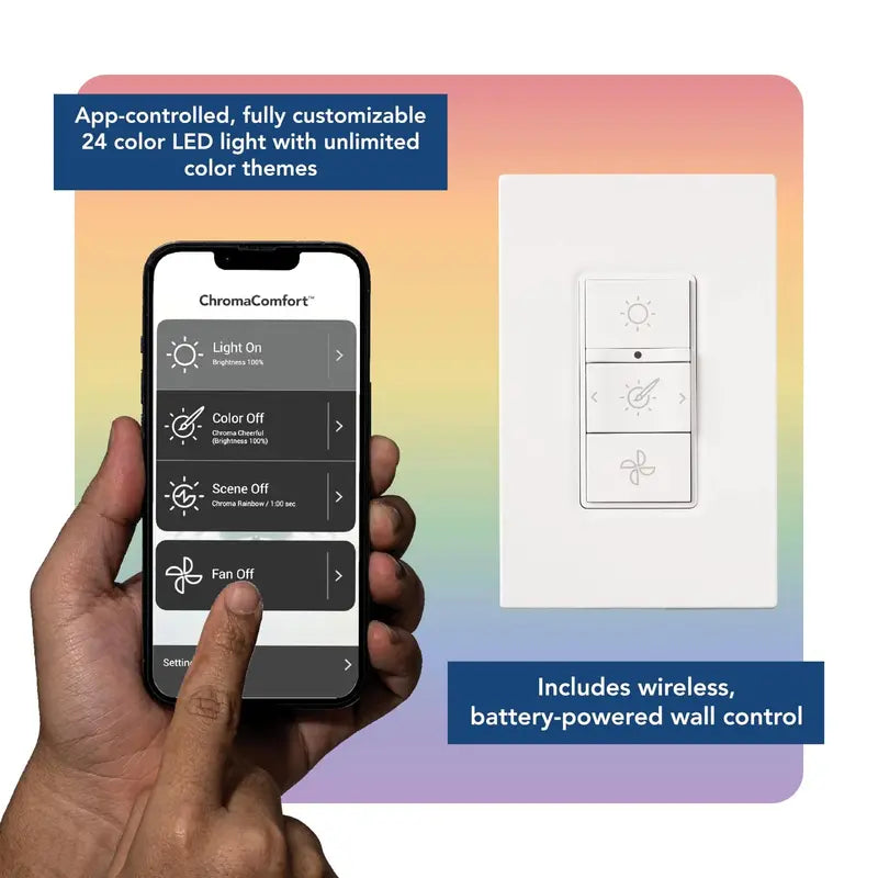 Broan-NuTone ChromaComfort Bathroom Exhaust Fan with LED Light & Bluetooth Speaker, Ultra-Quiet 110 CFM, App-Controlled
