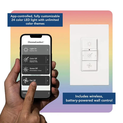 Broan-NuTone ChromaComfort Bathroom Exhaust Fan with LED Light & Bluetooth Speaker, Ultra-Quiet 110 CFM, App-Controlled