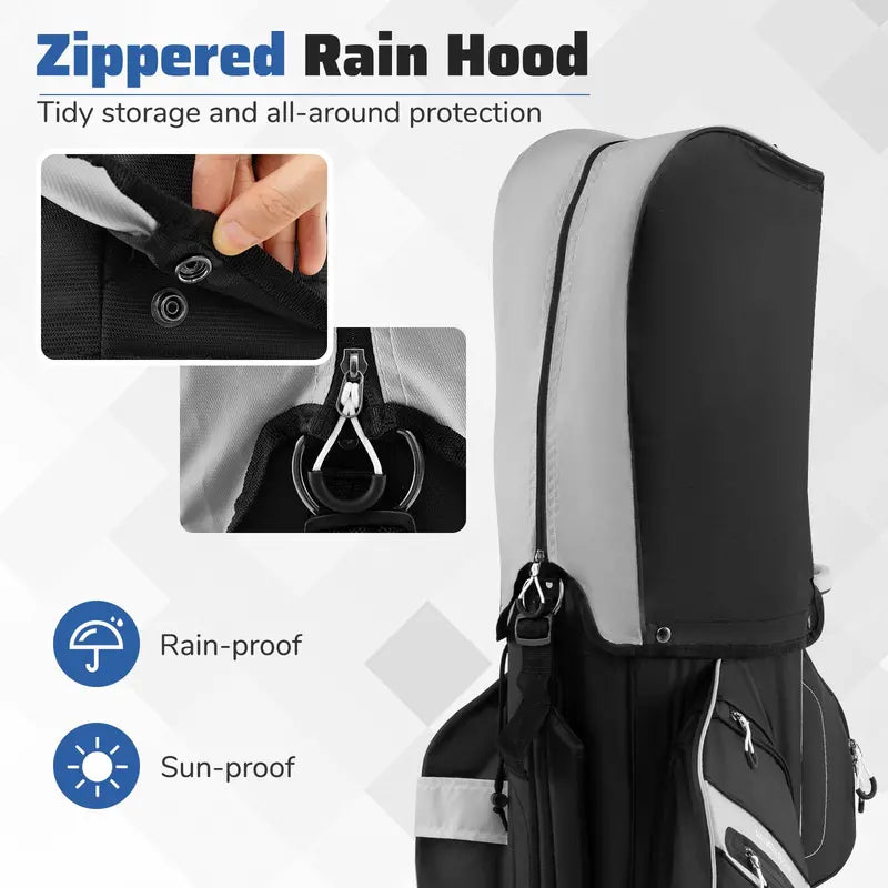 Lightweight Molded Golf Bag with 14-Way Full-Length Club Dividers