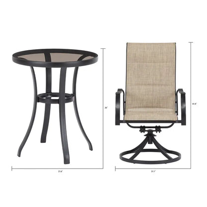 Mainstays Highland Knolls 3 Piece Outdoor Patio Bistro Set