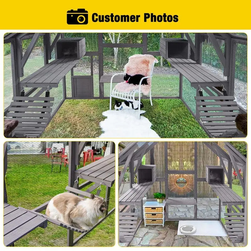 aivituvin Outdoor Cat Run  Spacious, Secure Enclosed Cat Patio or Run