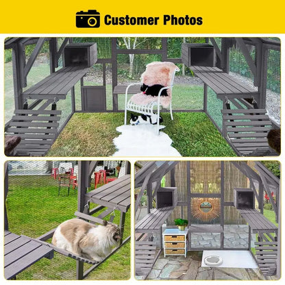 aivituvin Outdoor Cat Run  Spacious, Secure Enclosed Cat Patio or Run