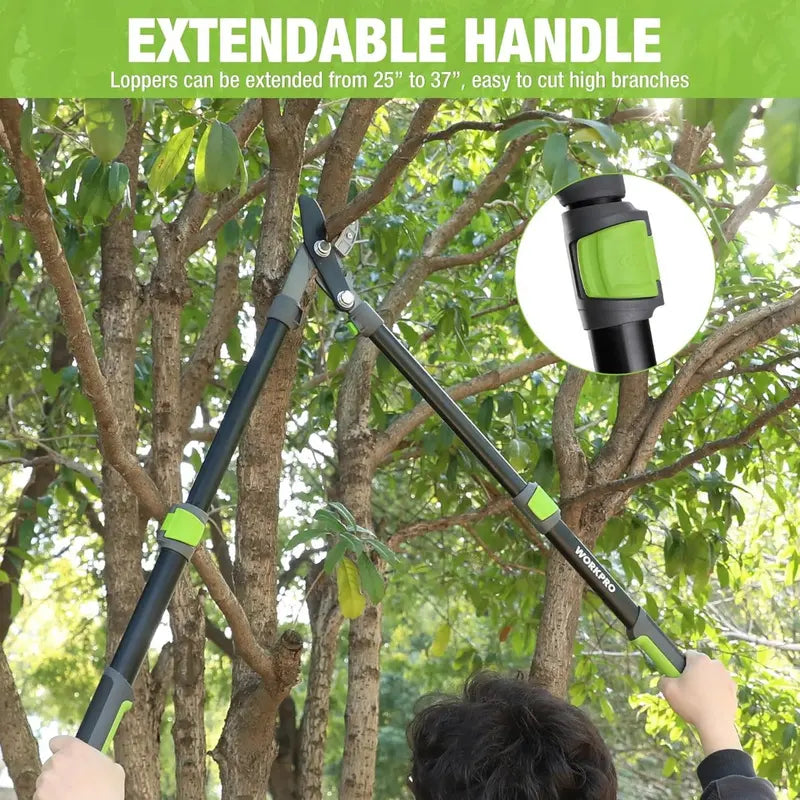 WORKPRO Extendable Anvil Lopper  25″ to 37″ Adjustable Garden Trimmer