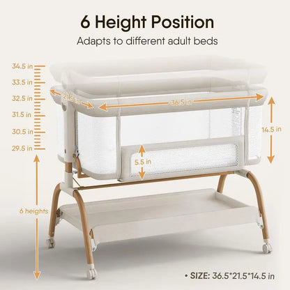 BabyBond Bedside Bassinet Crib  Includes Mattress & Breathable Sheet
