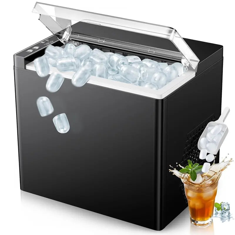 Countertop Bullet Ice Maker  9 Cubes in 6 Minutes, Dual-Size Ice Output for Home or Camping