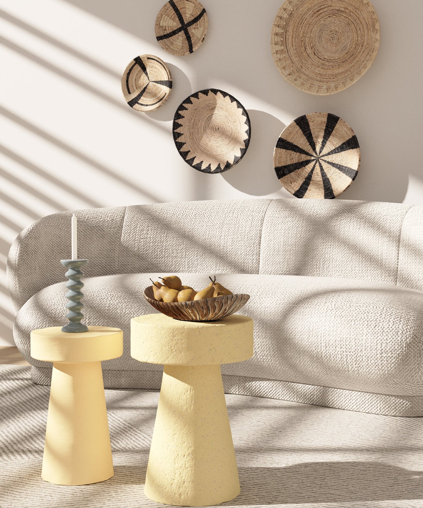 Petite table d appoint ronde design en magn sie cr me An mone