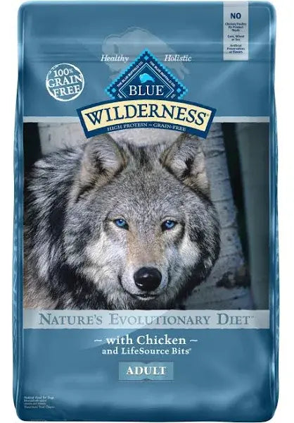 Blue Wilderness Grain-Free Chicken Recipe Dog Food, 24 lb  Natural for Adults