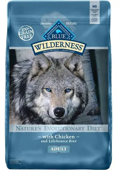 Blue Wilderness Grain-Free Chicken Recipe Dog Food, 24 lb  Natural for Adults