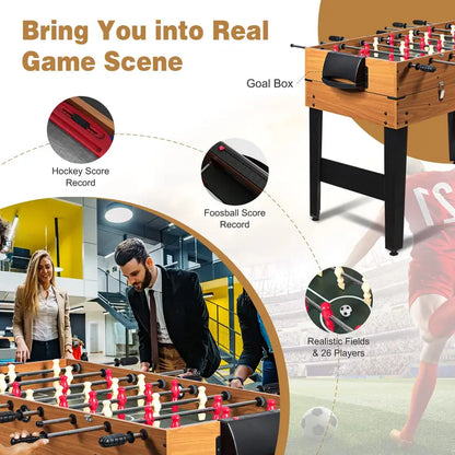 48-Inch Multi-Game Table  3-in-1 Combo Set Featuring Full-Size Foosball, Ping Pong, and Pool