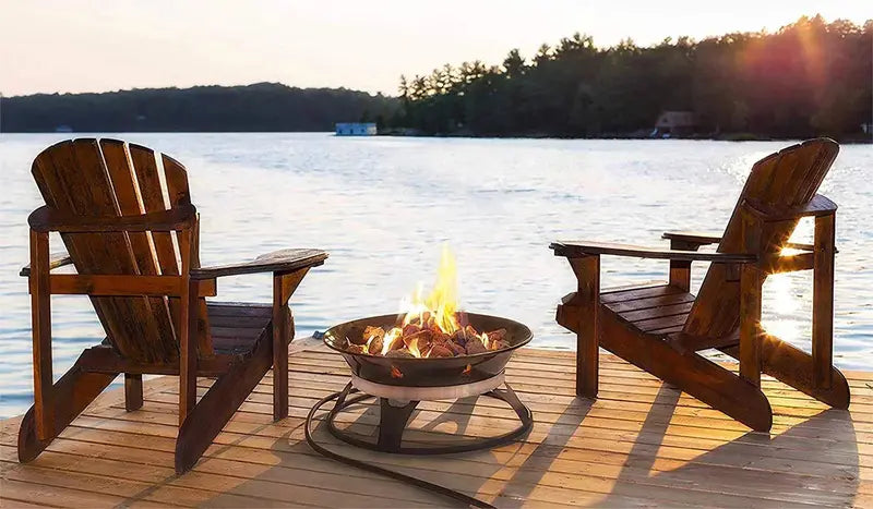 21-Inch Smokeless Propane Fire Pit  58,000 BTU with Carry Kit & Protective Cover