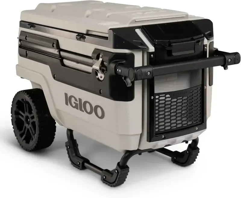 70-Quart Wheeled Insulated Cooler  Hard-Shell Ice Chest with Smooth-Rolling Casters
