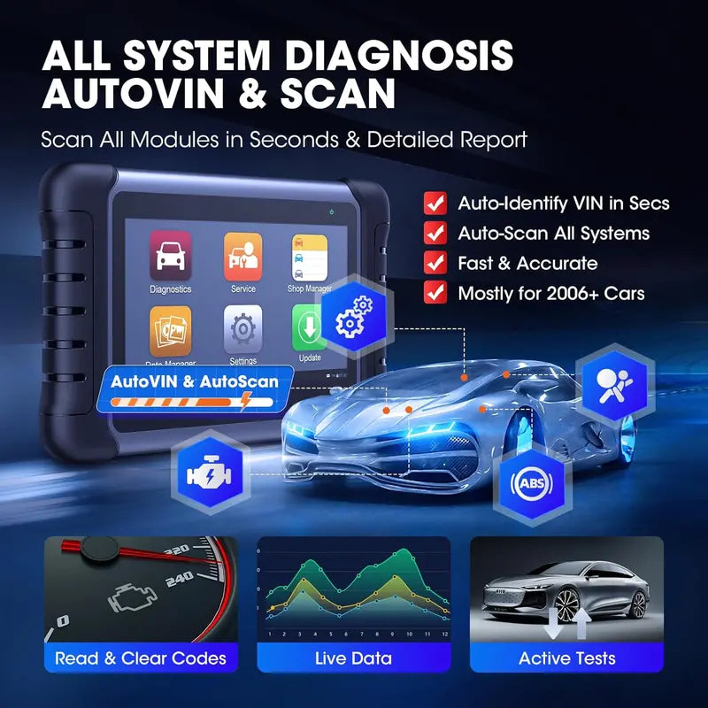 2024 Bidirectional OBD2 Scanner  MK808BT Pro / MX808S / M808Z with Android 11 & 28+ Service Functions